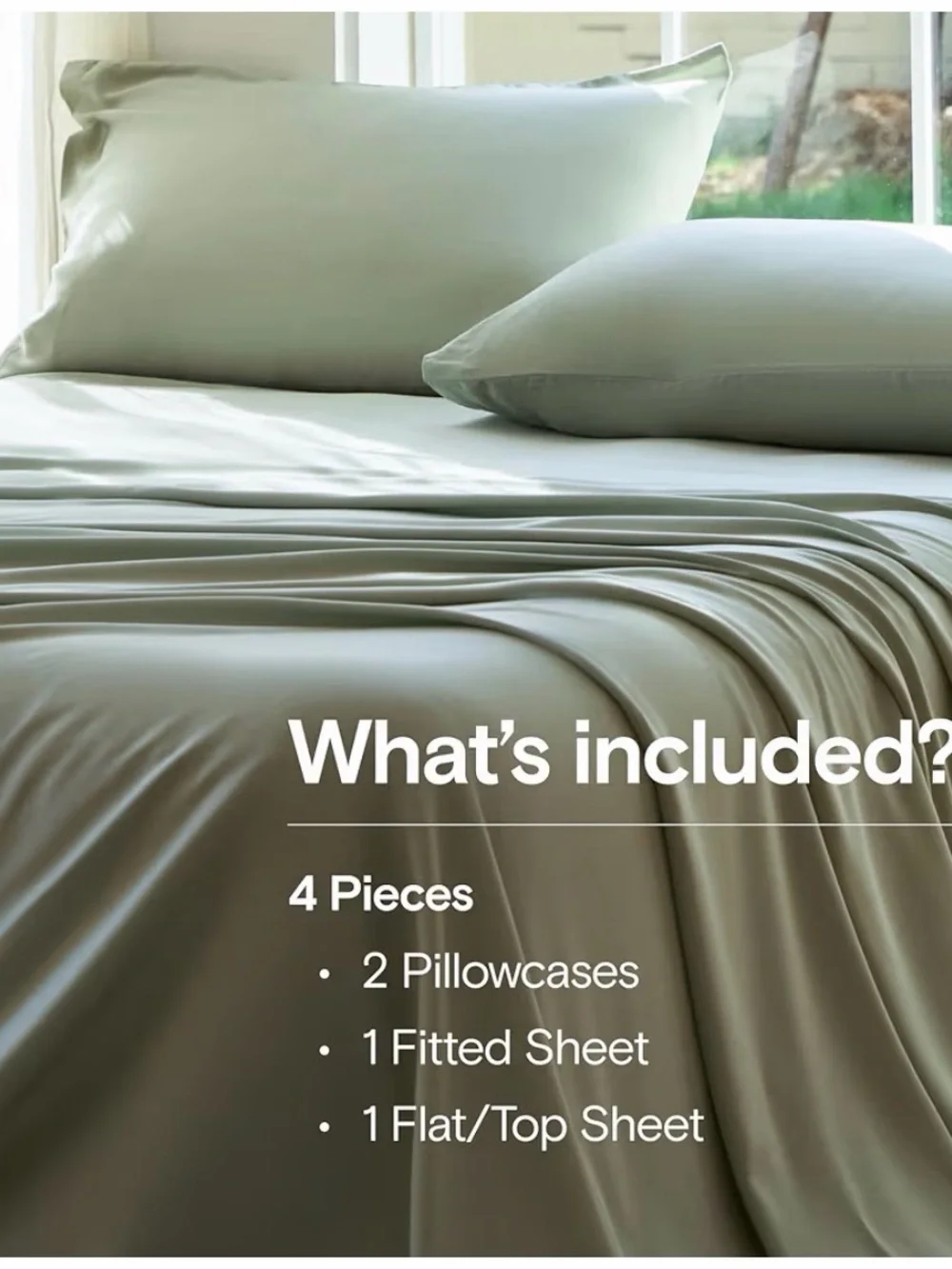 Luxury Silky Sheet Set in Sage Green -